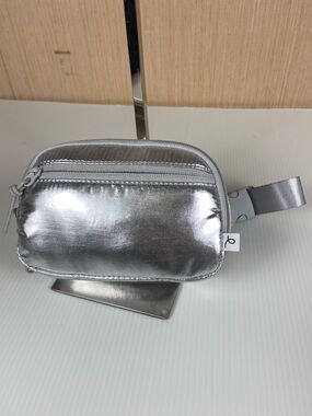 Metallic Silver Belt Bag Waist Pack Crossbody Sling NWOT
